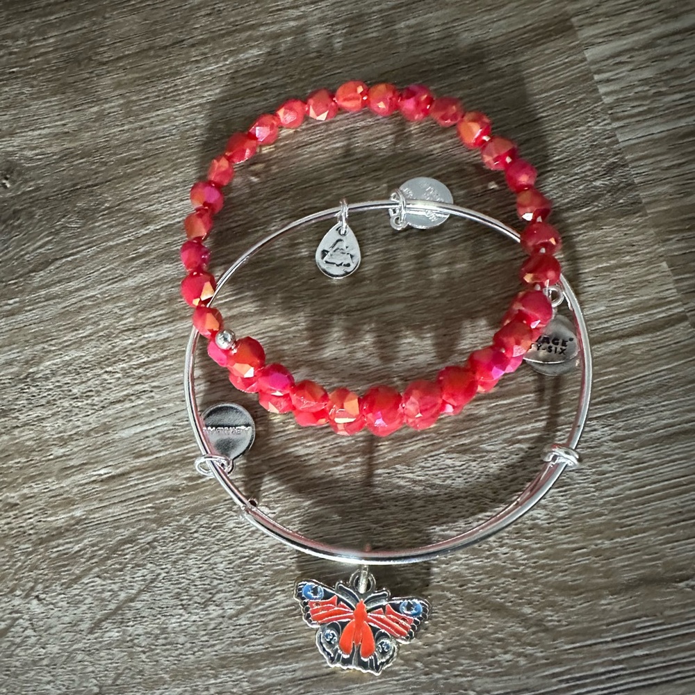 Alex and Ani butterfly beaded set